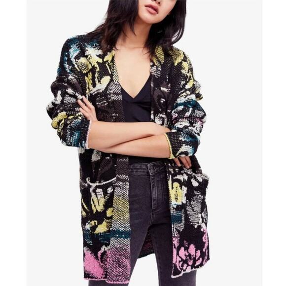 Free People Think Twice Technicolor Cardigan Sweater - Picture 11 of 11